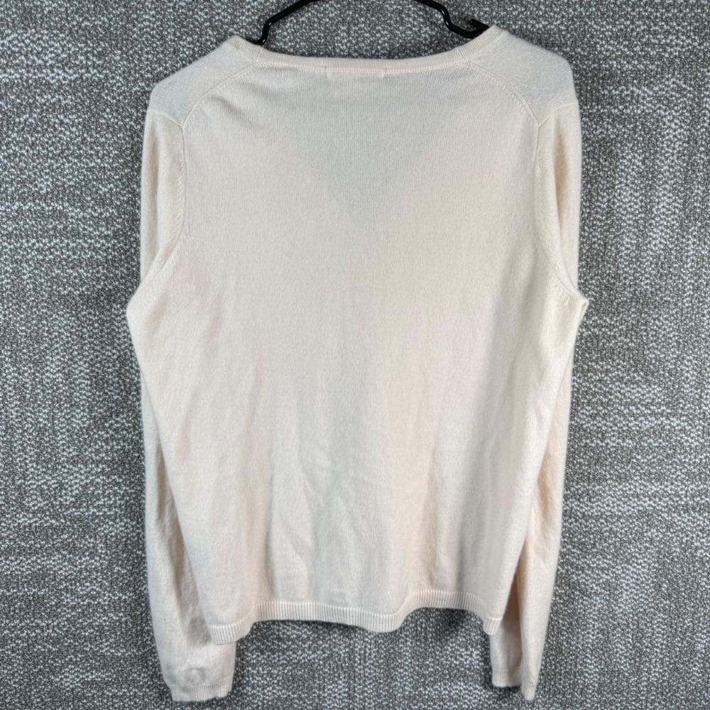 Boden Cashmere V-Neck Cardigan Women 12 Cream‎ Button Front Knit Soft Luxury - Picture 4 of 6